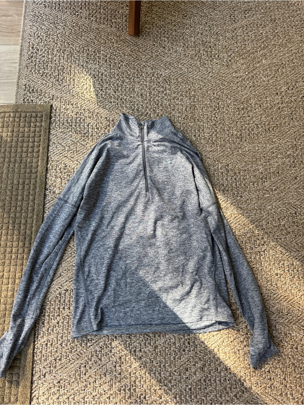Nike Quarter-Zip Performance Long Sleeve- Gray Size Small
